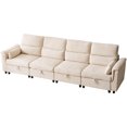 thumbnail image 1 of Oversized Modern Cloud Sectional Sofa, Modular with Storage and Extra Deep Seat, Chenille 4-Seater, Beige, 1 of 5