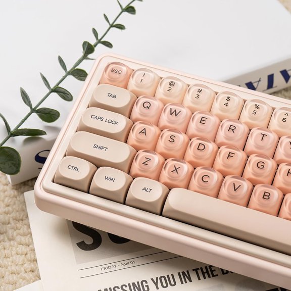 132 PBT Jelly Keycaps MOA Profile Keycaps Set Comaptible with 61/64/87/104/108 Cherry Mx Switches Mechanical Keyboards (Only Keycaps)