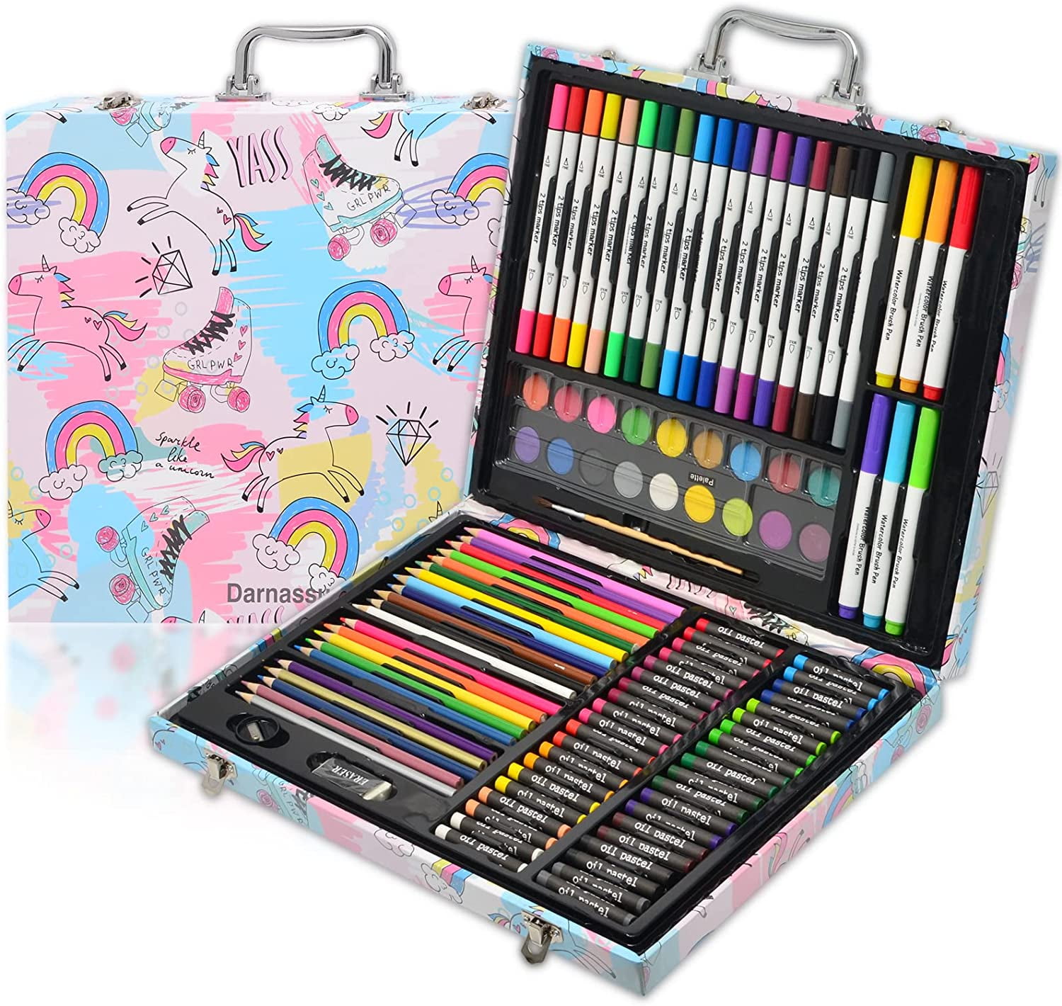 132-Piece Art Set, Deluxe Professional Color Set, Creating Gift Box, Art Set Crafts Drawing Painting Christmas Kit for Kids and Adult, Girls Boys