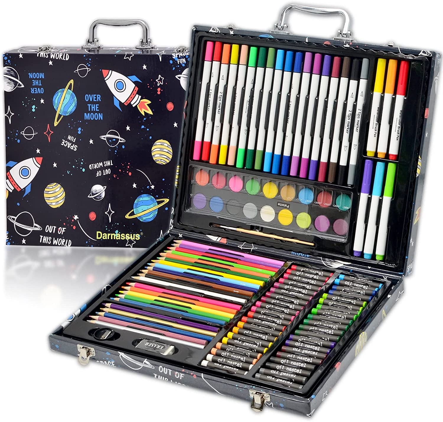 132-Piece Art Set, Deluxe Professional Color Set, Creating Gift Box, Art Set Crafts Drawing Painting Christmas Kit for Kids and Adult, Girls Boys