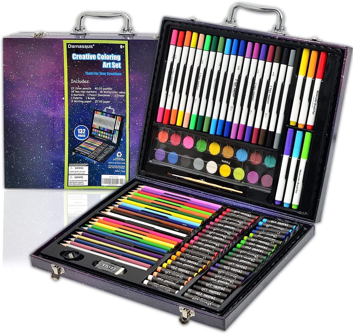 132 Piece Art Set, Inspiration Art Case Coloring Set, Deluxe ...