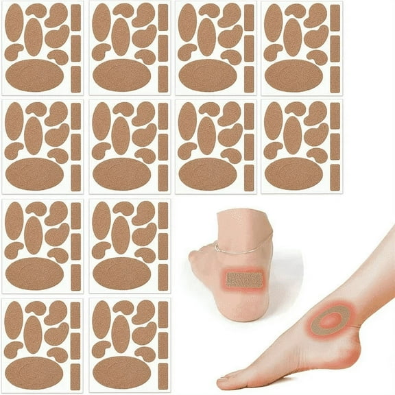 132 Pieces Moleskin for feet blisters Moleskin TapeMoleskin Strips with Adhesive Blister Prevention Pads, Anti-wear Heels Stickers Blister Prevention Pads(11 Shapes 12 sets)
