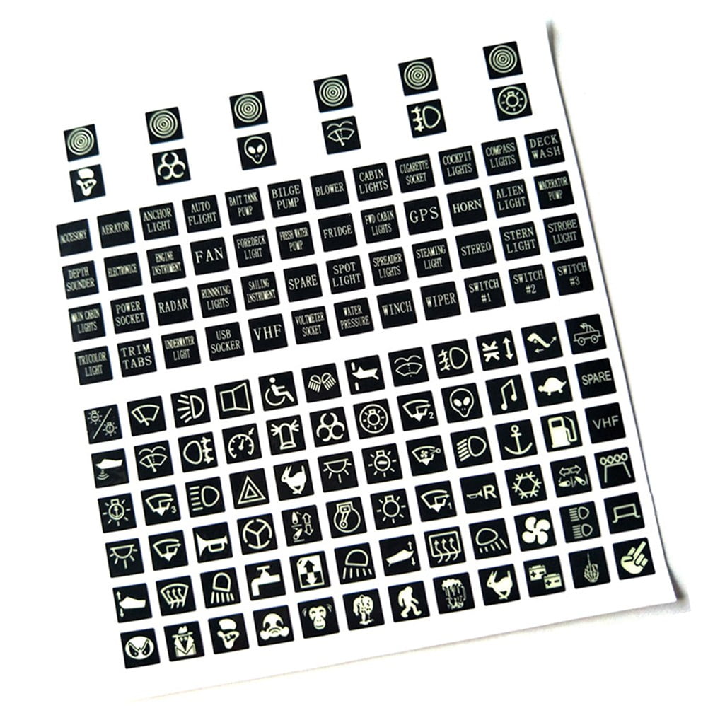 132 X Fuse Box / Switch Stickers Labels Decal Instrument Board Car Boat