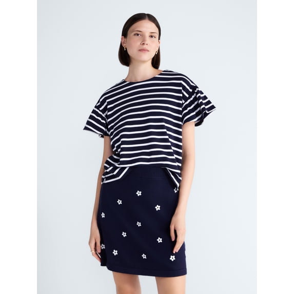 Free Assembly Women's Flutter Sleeve Top, XS-XXL