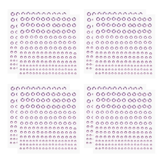 1320 Pcs Acrylic Gem Sticker, Self Adhesive Rhinestones for Nail Art Craft Decoration Party, Light Purple