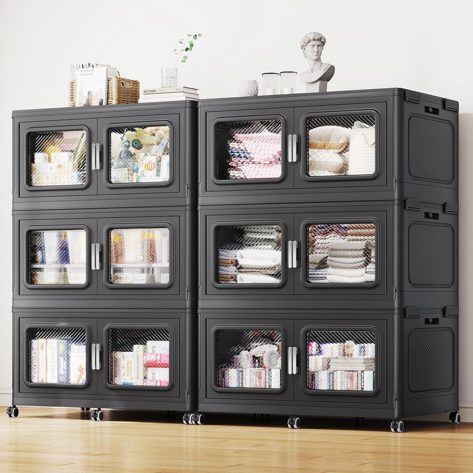 1320QT Extra Large Stackable Storage Bins with Lid, 330Gal Collapsible ...