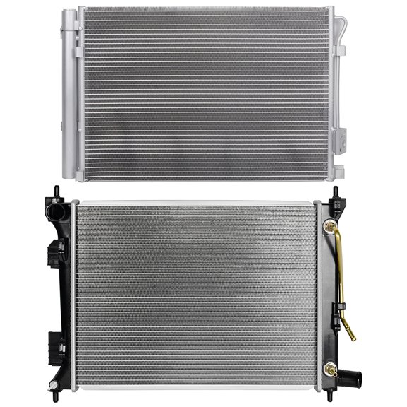 13253 Radiator and 3979 Condenser Compatible with 2012-2013 for Hyundai Accent 2012-2013 for Kia Rio Engine Radiator replace 13253 RK1682 253101R150