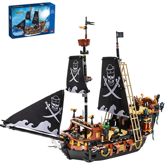 1328 Piece Pirate Ship Mini Building Blocks Kit, Gift for Teens | Caribbean Adventure Theme, Mini Building Bricks Set