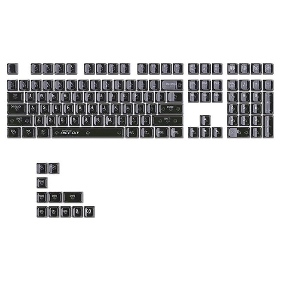 1Set Backlit Translucents Keycap 132Keys MDA Profile Double Shot Crystal Keycaps for Mechanical Keyboards