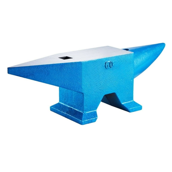132Lbs Blacksmith Anvil - Cast Steel Forge Anvil, Blacksmithing Tools with Round & Square Holes, Metalworking Equipment for Jewelers & Hobbyists