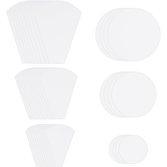 132Pcs 3 Sizes Flower Shape Paper Quilting Templates Reusable Handmade English Paper Piecing Trapezoid with Flat Round Patchwork Template Stencil for DIY Patchwork Sewing CraftsWhite