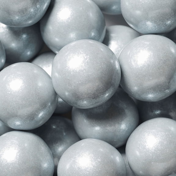 132ct Silver 1-Inch Gumballs - Bulk Party Candy For Favors, Candy Bowls And Displays (2.25lb)