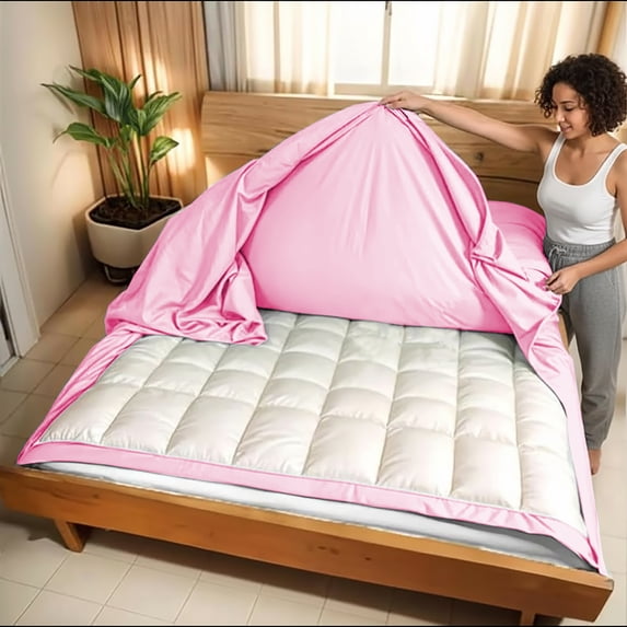 132x120 Duvet Cover Set 3 Sided Zipper Duvet Cover Alaskan King Size - Microfiber with 3 Sided Zipper Close, 3 PCS Duvet Cover & 2 Pillow Cases(20'X40) Baby Pink