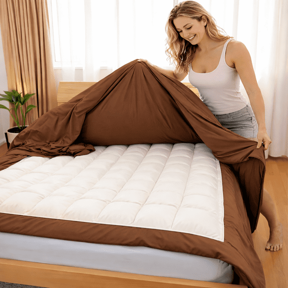 132x120 Duvet Cover Set 3 sided Zipper Duvet Cover Alaskan King Size - Microfiber with 3 sided Zipper Close, 3 PCS Duvet Cover & 2 Pillow Cases(20'X40) Brown