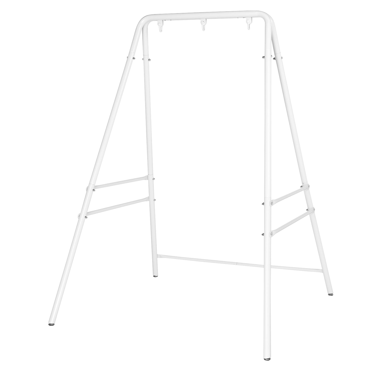 133*137*180cm Wrought Iron Four-Legged Standing 200kg Three Rings Hanging Chair Frame White