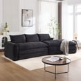 thumbnail image 1 of 133.86" Modern Minimalist Modular Sectional Sofa, Upholstered Cloud Couch with Deep Seats, Right Facing Chaise for Living Room, Black, 1 of 9