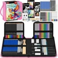 thumbnail image 1 of 133 PCS Art Supplies Sketching Kit, Pro Drawing Pencils （Pink）, 1 of 7