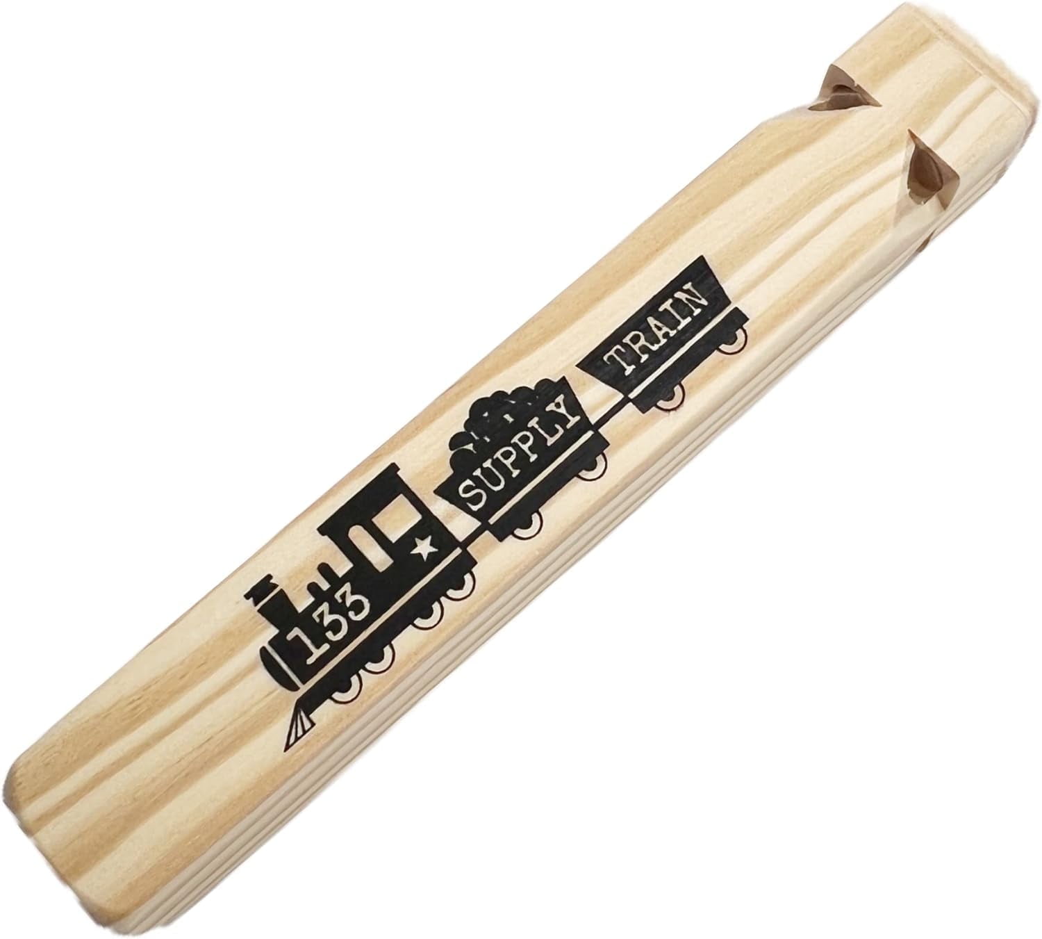 133 SUPPLY 1 Pack Wooden Train Whistle Toys Christmas Stocking Stuffers for Kids Gifts Toddler Girl Boy Birthday Party Favor