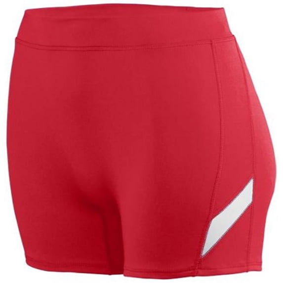 1336A Girls Stride Short, Red-White - Small