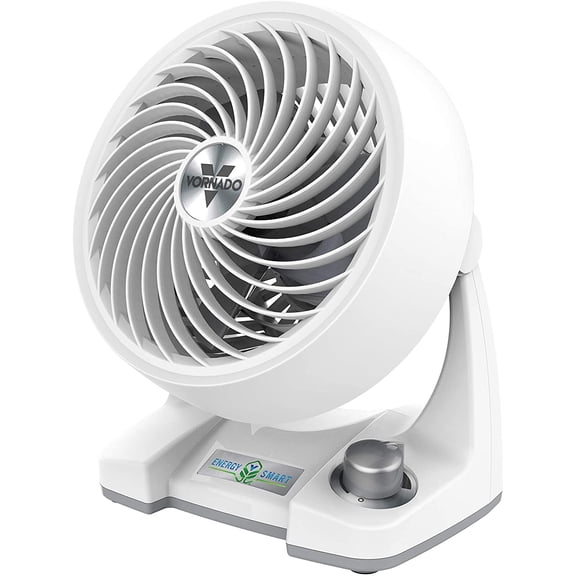 133DC Energy Smart Compact Air Circulator Fan with Variable Speed Control, Powerful Personal Cooling, Signature Vortex Action, Adjustable Tilt, Fan for Bedroom, Kitchen, and Home, White
