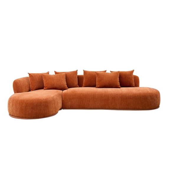 134.63'' Oversized L-Shape Sectional Sofa Couch with Facing Chaise Left Sofa with Deep Seat for Living Room ORANAGE