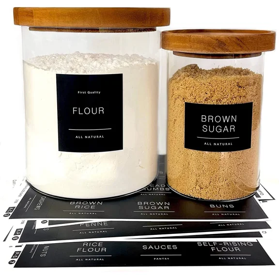 134 Kitchen Pantry Labels For Containers Minimalist Preprinted Farmhouse Style