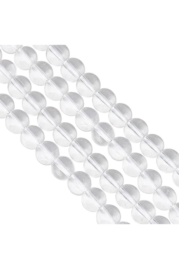 About 134 Pcs Transparent Quartz Beads 6mm Natural Gemstone Beads Smooth Clear Beads Loose Spacer Round Bead for Bracelet Necklace Jewelry Making(2 Strands)