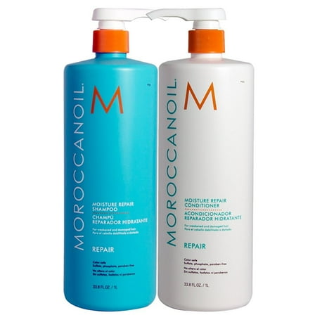 ($134 Value) Moroccanoil Moisture Repair Shampoo and Conditioner 33.8oz Combo Set