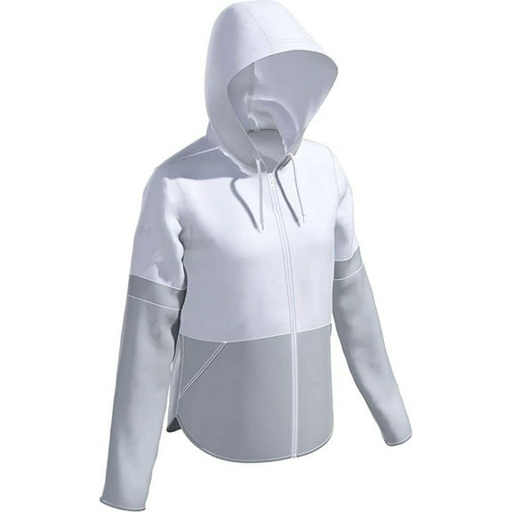 1343047 Under Armour Women's Squad Woven 2.0 Jacket White/Halo 2XL