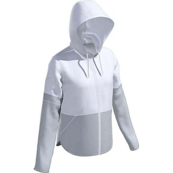 1343047 Under Armour Women's Squad Woven 2.0 Jacket White/Halo XL
