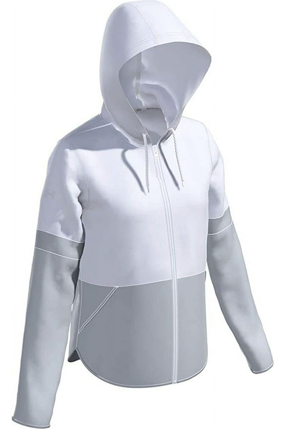 1343047 Under Armour Women's Squad Woven 2.0 Jacket White/Halo XL