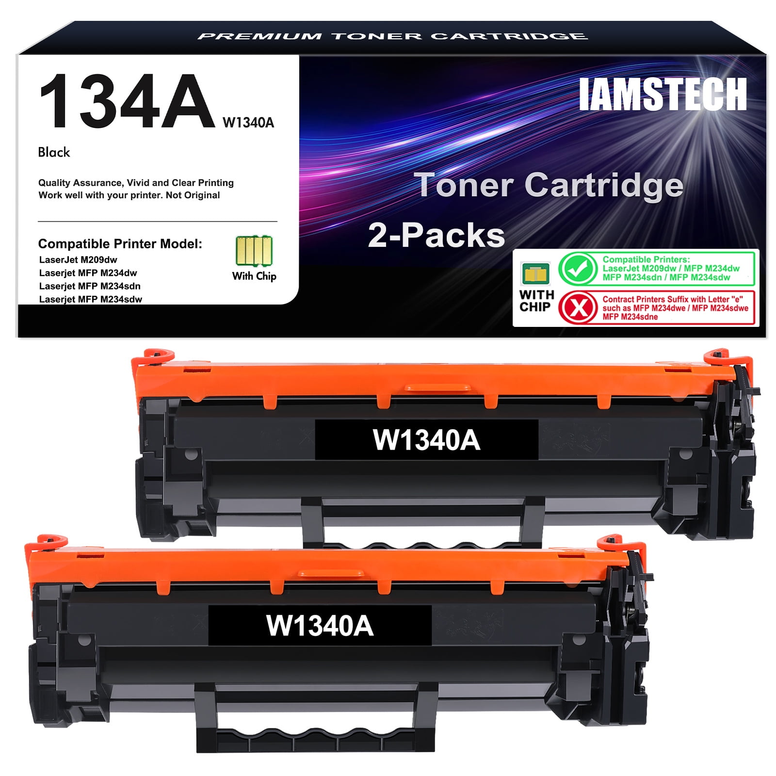 IAMSTECH 2-Pack Toner Cartridge for HP 134A 134X, Compatible with HP ...