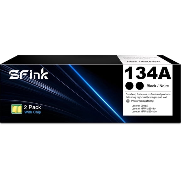 134A Toner Cartridge 2 Pack Black Compatible for HP 134 A W1340A 134X W1340X Toner Cartridges for Laserjet 209dw MFP M234dw M234sdw Printer Ink
