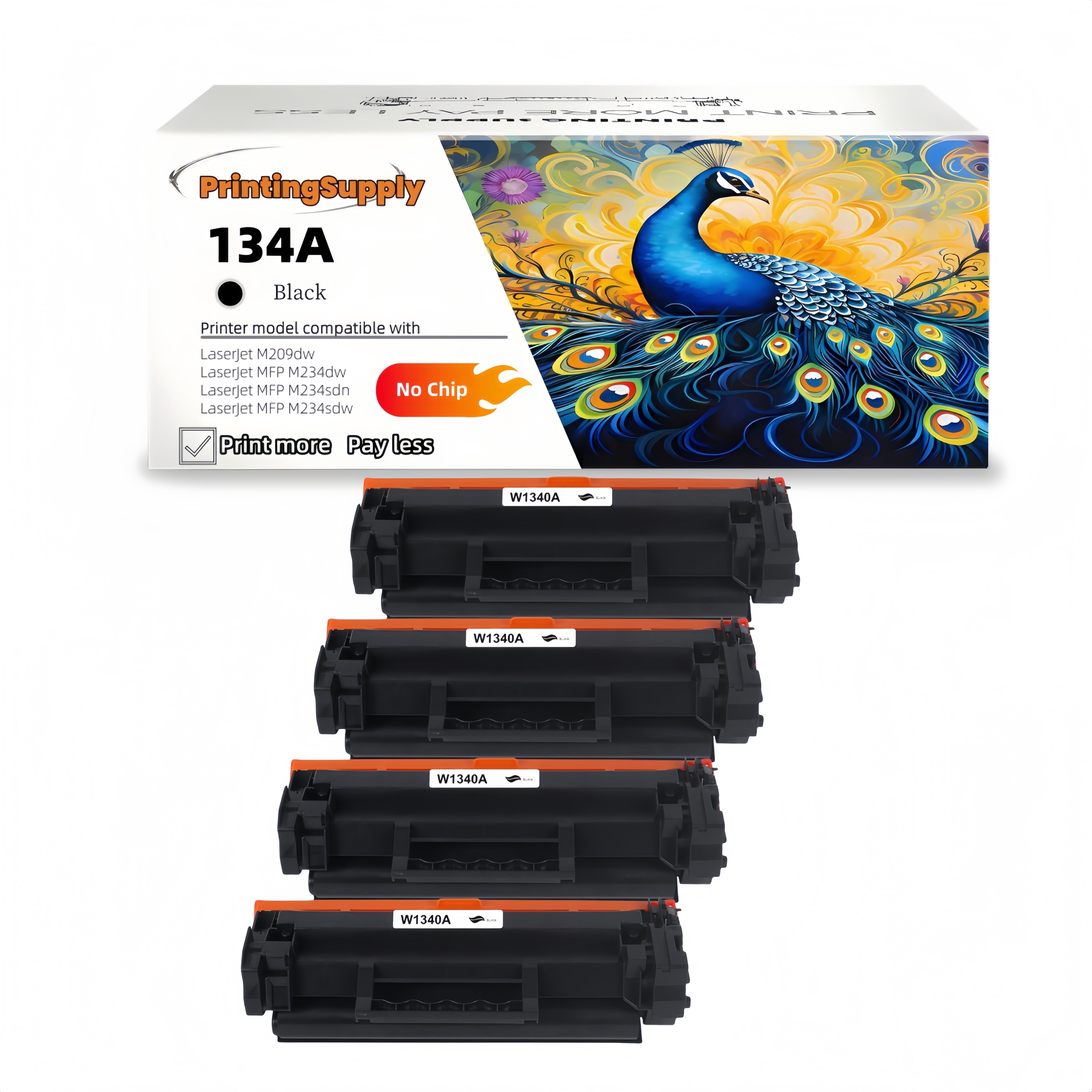 Hp 134 Ink 134A W1340A High Yield Black Toner Cartridge Compatible for HP 134A ...