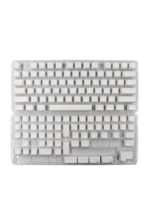 134PCS Stylish Minimalist White Keycaps XDA Height PBT DyeSub Keycap Set for Mechanical Keyboard