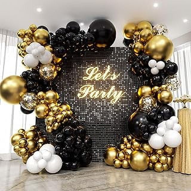 134pcs Black And Gold Balloon Garland Arch Kit 18