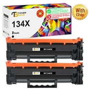 134X 134A Black Toner Cartridges with Chip Compatible for HP 134X W1340X 134A W1340A for HP LaserJet M209dw MFP M234dw MFP M234sdn MFP M234sdw Printer Ink High Yield 2-Pack