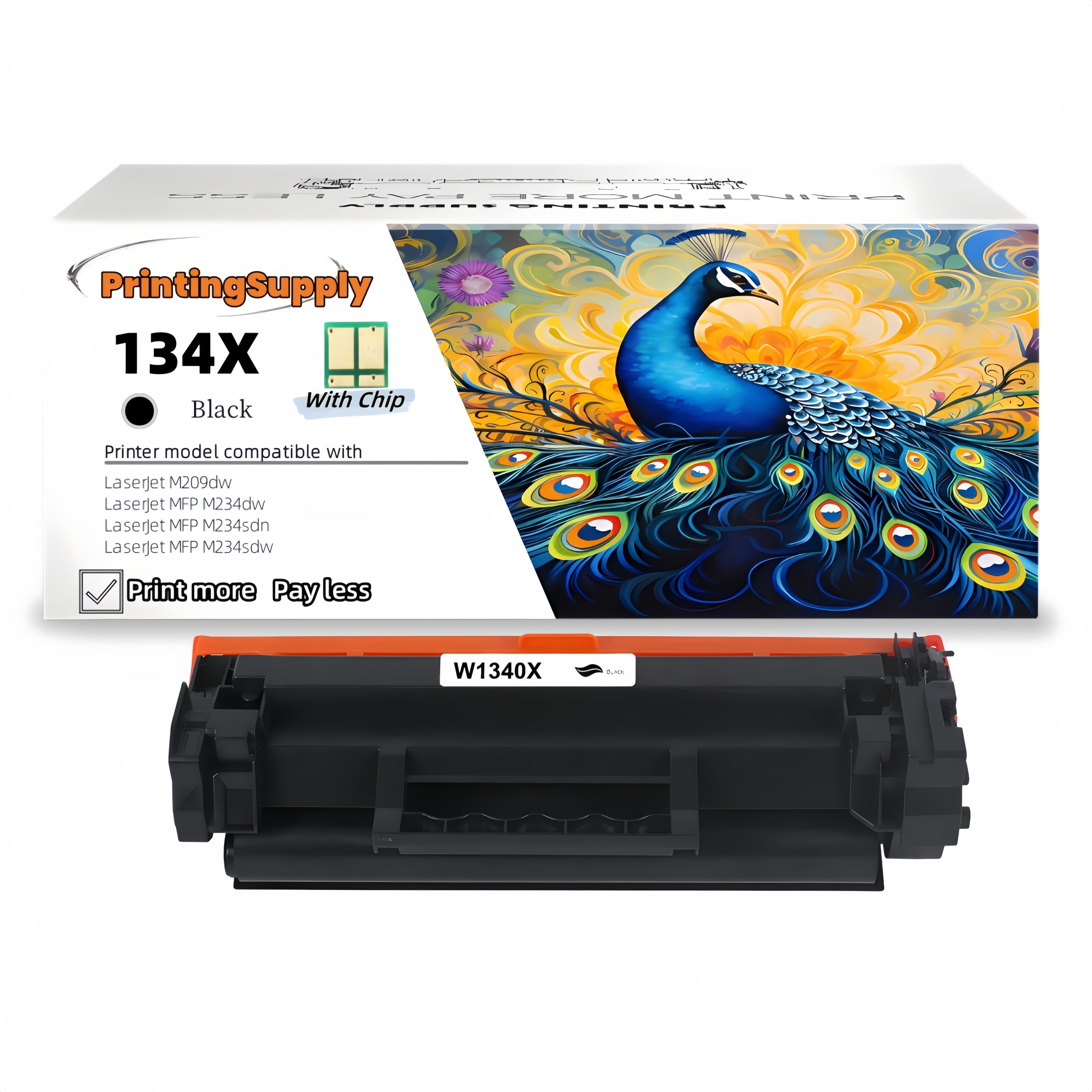 Hp 134 Ink 134X W1340X High Yield Black Toner Cartridge with Chip Compatible for ...