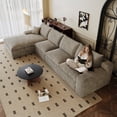 thumbnail image 1 of 135" Corduroy Modular Boneless Couch with Right Chaise, Upholstered Sectional Couches with Removable Cushion, No Assembly Required, Cloud Sofa for Living Room, 1 of 17