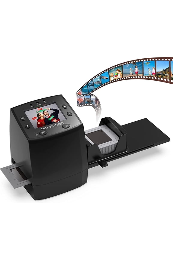 135 Film Scanner High Resolution Slide Viewer,Convert 35mm Film,Negative &Slide to Digital JPEG Save into SD Card, with Slide Mounts Feeder No Computer/Software Required