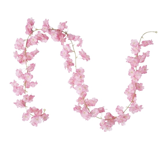 135 Heads Light Pink Artificial Cherry Blossom Garland, 6Ft Faux Sakura Fake Flower Vine for Wedding Home Party Floral Decor