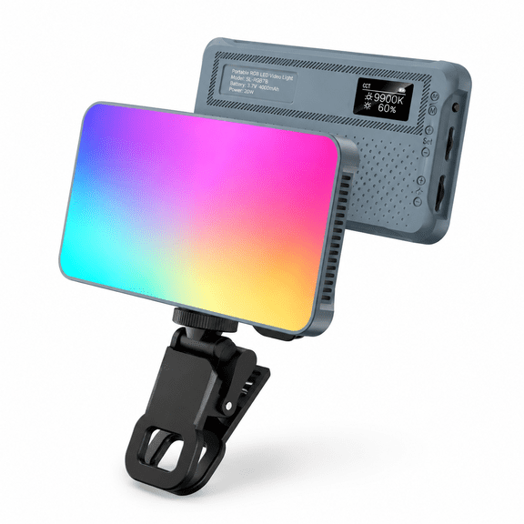 135 Led Rgb Selfie Phone Light With Metal Hotshoe & Clip