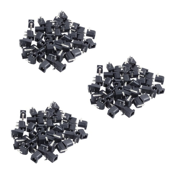 135 Pcs DC Power Jack Socket 2.1mm x 5.5mm -Type PCB Mount DC-005,135 x DC Power Jacks,black