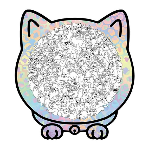 Cat Lover Decor Essential 135-Piece Morandi-Colored Cat Shaped Wooden Jigsaw Puzzle with Adorable Cats Outline Animal Cats Puzzle Pieces