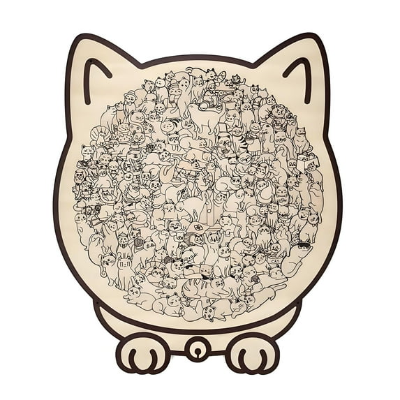 135-Piece Cat Shaped Wooden Jigsaw Puzzle Piece Colored Cats Shapeds Wooden Jigsaw Puzzle, Cats Shapeds Wooden Jigsav Cats Shapeds Wooden Jigsav, Creativepuzzle Gifts for Cat Lovers, Home Decor
