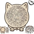 thumbnail image 1 of 135-Piece Colored Cat Shaped Wooden Jigsaw Puzzle, Cats Shaped Wooden Puzzle, Unique Animal Shape Wood Puzzle, Creative Gifts for Cats Lovers, Home Decor (#D), 1 of 10