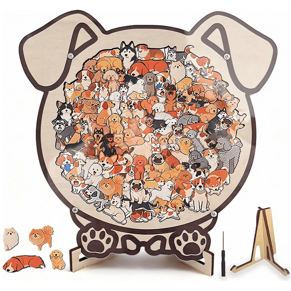 135-Piece Colored Cat Shaped Wooden Jigsaw Puzzle, Cats Shaped Wooden Puzzle, Unique Animal Shape Wood Puzzle, Creative Gifts and Home Decor for holiday occasions B