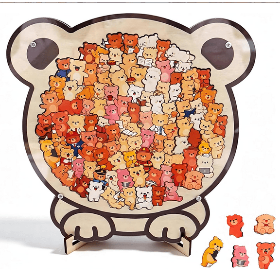 135-Piece Colored Cat Shaped Wooden Jigsaw Puzzle, Cats Shaped Wooden Puzzle, Unique Animal Shape Wood Puzzle, Creative Gifts and Home Decor for holiday occasions C