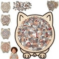 thumbnail image 1 of 135-Piece Morandi-Colored Cat-Shaped Wooden Jigsaw Puzzle, 2026 New Cute Cat-Shaped Wooden Puzzle with A Frame, Perfect for Home Decor, and A Creative Gift for Cats Lovers, 1 of 9