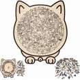 thumbnail image 1 of 135-Piece Morandi-Colored Cat Shaped Wooden Jigsaw Puzzle, Cats Shaped Wooden Puzzle, Unique Animal Shape Wood Puzzle, Creative Puzzle Gifts for Cat Lovers, Puzzles for Adults ADHD,Travel Game-D, 1 of 8